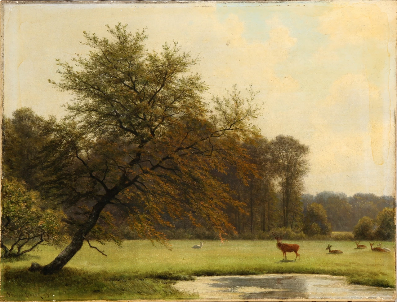 Giornata di ottobre nel parco Dyrehaven, 1893